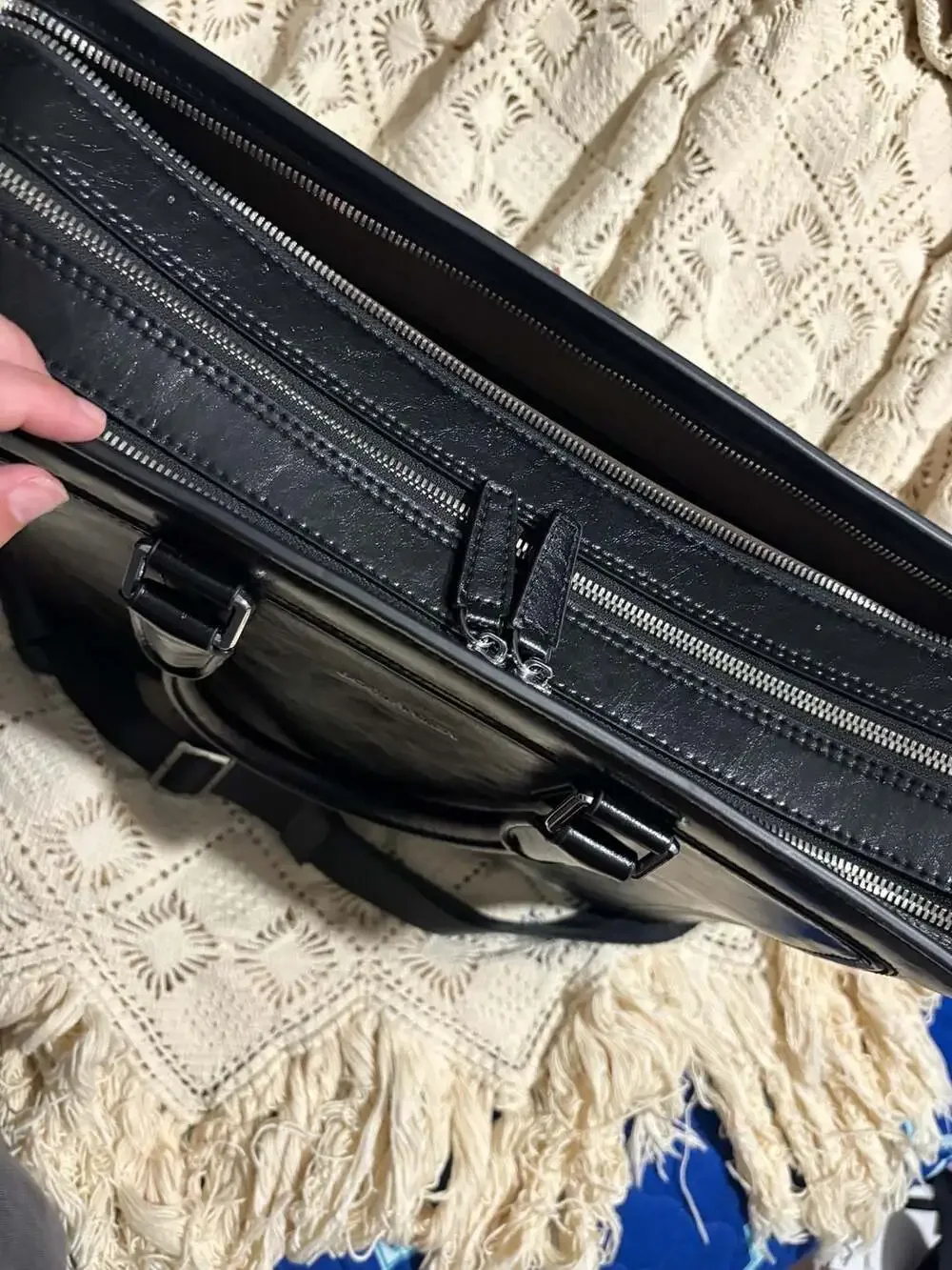 BOSTANTEN Women's Leather Laptop Briefcase Business Messenger Bag